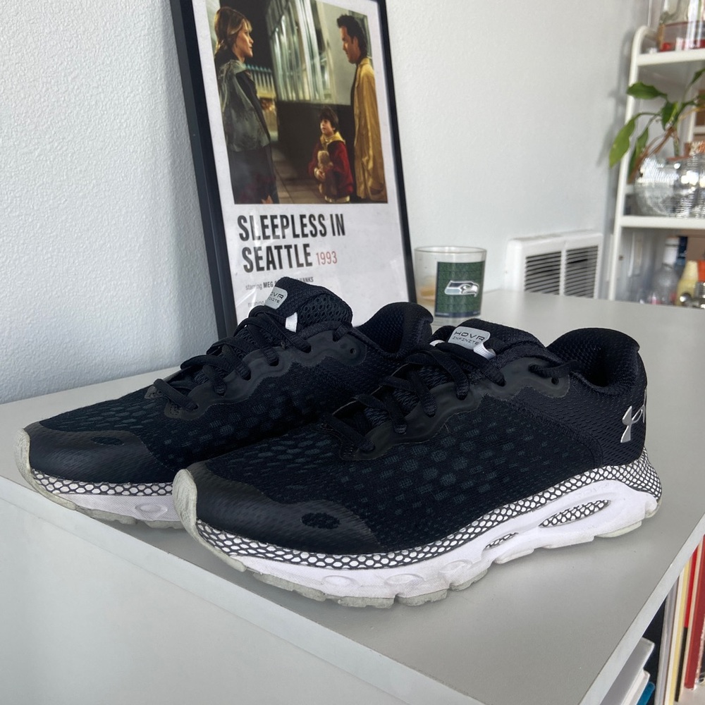 Womens Black Under Armour Athletic Shoe Sneaker Size 8